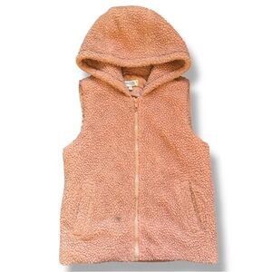 Y2K Peach Pink Charlotte Russe Sherpa Hooded Vest